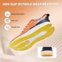 Men's Orthopedic Road Running Shoes: Comfortable Casual Plantar Fasciitis Arch Support Athletic Sports Sneakers, Orthotic High Arch Cushion Tennis Gym Work Walking Shoes for Foot Heel Pain Relief (8, W2-orange)