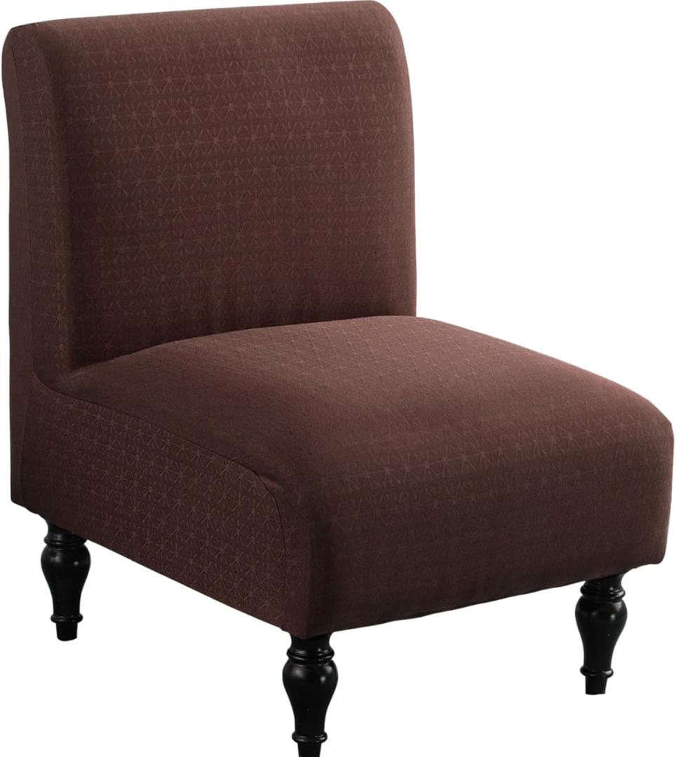 LavishCover Armless Accent Chairs Covers, Thick Armless Recliner Sofa Cover Stretchable, Removable Armless Chair Slipcover for Living Dining Room Hotel (Coffee, 1pc)