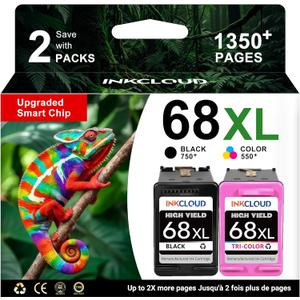 68XL Replacement for HP 68XL 68e 68 Ink Cartridge Black Color Combo Pack Work with HP Envy 6155e 6555e 6152e 6552e 6558e 6100e 6500e Series Printer - High Yield