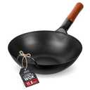 YOSUKATA 11.8" Pre-Seasoned Flat Bottom Black Carbon Steel Wok for Stir Fry
Flat Bottom Wok for Stir Fry, BBQ, Grill & Camping – Traditional Chinese Cookware – For Induction, Electric, Gas, Open Fire