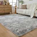 Fluffy Area Rugs 8x10 for Bedroom - Large Grey Shag Rug for Living Room Nursery Room - Fuzzy Shaggy Rugs for Kids Room - Non-Slip Soft Plush Furry Carpets for Boys Girls Room