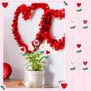 BreezeHug 6 Pcs Valentine's Day Heart Shaped Flower Planter Stakes Outdoor Garden Stakes Sign Valentine Flower Stick Pink Red Decorative for Yard Patio Lawn Decor (Solid Color) (3.9 Inch)