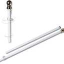 Grace Alley 6 Ft Tangle Free Spinning Flag Pole, White AluminumWind Resistant, Rust Proof, Built for Residential or Commercial Use