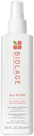 Biolage All-In-One Multi-Benefit Spray - Leave-In Treatment, Heat Protectant, Shine, Frizz Control, For All Hair Types, Coconut Oil, Vegan & Paraben-Free