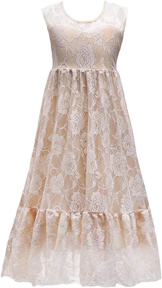 Flower Girls Lace White First Communion Dress Wedding Bridesmaid Party Christening Princess Aline Boho Rustic Dance Gown (10-11, #Champagne)