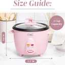 COOK WITH COLOR 6 Cup Rice Cooker 300W - Effortless Cooking and Perfectly, Cooks 3 Cups of Raw Rice for 6 Cups of Cooked Rice, Pink