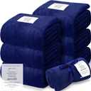 Moukeren 6 Pack Employee Appreciation Gifts Textured Thank You Blankets Bulk Human Sunshine Inspirational Throws Graduation Wedding Gifts for Staff Graduates Guests Teachers Nurses(Navy, Sunshine)