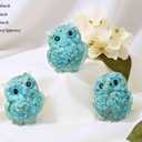LAIDANLA Turquoise 2.4" Owl Statue Natural Healing Crystal Cute Owl Animal Figurine Pocket Sculpture Reiki Spiritual Energy Gemstone Home Office Room Desk Decor Gifts for Women Men