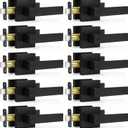 Plustool 10 Pack Matte Black Door Handles Interior, Keyless Interior Door Knobs, Privacy Door Locks for Bedroom Bathroom, Heavy Duty Square Door Lever Locksets, Reversible for Left&Right Handled Doors