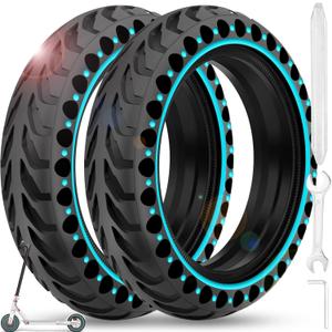 BANGTING 2PCS 8.5x2 inches Solid Tires for Electric Scooter, 8 1/2 x2 Tire for Gotrax GXL V2 / XR/APEX, 50/75-6.1 Tire Replacement for Xiaomi Pro 2 / M365 / 1S and All 8.5'' Scooter Tires (Blue)