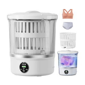 3L Portable Mini Washing Machine, Compact Mini Washer Machine with 6000mAh, Portable Washer for Delicates & Socks, Travel RV Apartment Dorm Hotel Use (White)