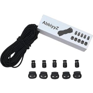 Versatile 1/8-Inch (3mm) Elastic Cord - 10 Yards With 10 Pack Plastic Spring Locks - Stretch Rope and Drawstring for Sewing, Crafting, and DIY Projects (Black)