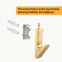 SIAMESE Aluminum Coat Hooks, 4 Pcs Brushed Gold Towel Hooks, Wall Hooks for Clothes, Jackets, Shower, Robe, Hat, Towel, in Bathroom, Kitchen, Living Room, Bedroom(Brushed Gold)