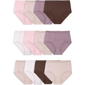 Fruit of the Loom Women's Eversoft Cotton Underwear Multipacks, Tag Free & Breathable, Size 6