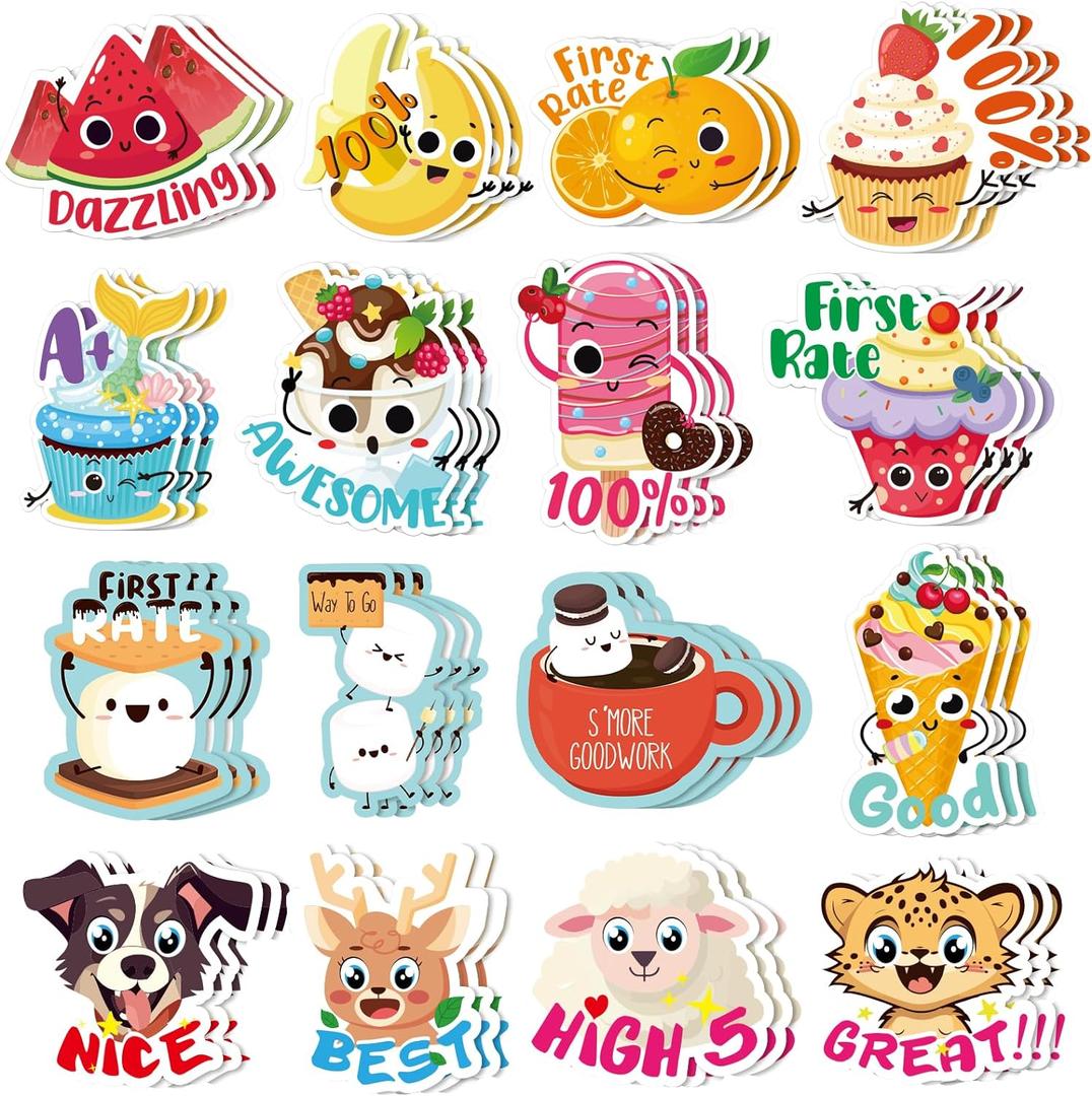 Jetec 300 Pcs Scratch and Sniff Stickers for Kids, 68 Styles Scented Smelly Stickers Scented Teachers Motivational Parents Reward Incentive Bulk Students Classroom Chart School Supplies