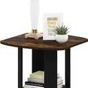 Furinno SIMPLE DESIGN Side Table, 2-Tier Modern End Table with Soft Edges, Open Shelves Night Stand, Bedside Table, for Living Room, Bedroom, Amber Pine, 1-Pack, 2 Tiers, Standard Leg