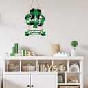 St Patricks Day Decorations St Patricks Day Wreath Shamrock Door Decorations Wooden Buffalo Plaid Shamrock Wreaths for Front Door Hanger Lucky Welcome Sign for Porch Wall Indoor Home Decor