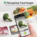 Ultrean Smart Food Kitchen Scale with Nutritional Calculator, App for Macro & Calorie Tracking, AI Scan, Digital Grams and Ounces for Weight Loss, Rechargeable, Stainless Steel, 33lb /15kg