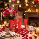 LemonRoad 100 Pcs Plastic Champagne Flutes 5 oz Disposable Champagne Glasses Bulk Toasting Cups for Party Wedding Birthday Anniversary Celebration Supplies (Red)