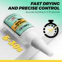 6 x Super CA Glue Liquid, Clear Quick Dry Cyanoacrylate Adhesive for Wood Plastic Leather Metal Pottery Glass Ceramic Shoe Sole Repair, Instant Strong Bond for Jewelry, Craft, 3D Models, Woodworking (25gx1)