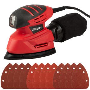 Electric Sander Tool - 14000RPM Mouse Detail Sander with Dust Collection System and 12pc Sandpaper - 120V Electric Hand Sanders for Wood by Stalwart