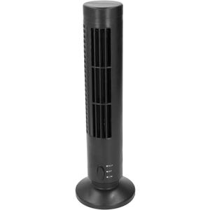 Luqeeg Desktop Tower Fan, Bladeless Standing Fan, 2 Speeds Adjustable Desk Fan Portable Electric Oscillating Fan Quiet Cooling for Bedroom Home Office Desktop (Black)
