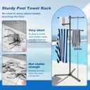 Pool Towel Rack Outdoor 60 Inch Height Outdoor Towel Rack for Pool Heavy-Duty Standing Towel Rack Rustproof & Slip-Resistant Towel Drying Rack Suitable for Indoor Use Towel Stand