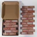 Faux Brick Wall Panels  Bold Red 3D Brick Wall Panels Foam Tiles Peel and Stick (10 Pack)  Peel and Stick Wall Panels for Apartment, RV, Bedroom Decor