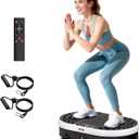 HTM Vibration Plate Exercise Machine, 9 Modes & 120 Speeds, Body Shake Plate with Resistance Bands Slot & Remote Control, 300 Lbs Capacity Shake Board for Weight Loss Fat Burner Home Fitness Workout