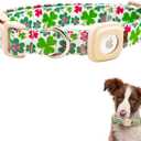 3 x Elegant little tail Airtag Dog Collar, St Patrick's Dog Collar Pet with Airtag Holder Holiday Pet Collar Cute Puppy Collar Adjustable Pet Dog Collars for Large Dogs (Large (Pack of 1), Pink Lucky Clover)