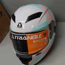 TRIANGLE Motorcycle Helmets Full face Helmet for Adults Men and Women Dual Visor with Internal Sunshield DOT Approved (Large, Glossy Pink)