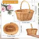 Barydat Small Wicker Basket with Handle Flower Girl Baskets Oval Willow Woven Braided Gift Basket for Weddings Picnic Baby Shower Home Garden Decor(6 Pcs, Khaki,9" x 7" x 4")
