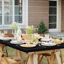 homing Spandex Elastic Tablecloth for 6 Foot Rectangle Tables, Stretch Fitted Picnic Table Cover, Washable Patio Table Cloth for Outdoor, Camping, Party (Black, 30" x 72")