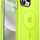 MOCCA Strong Magnetic for iPhone 15 Pro Max Case, [Compatible with Magsafe][13FT Military Drop Protection] Slim Translucent Matte Shockproof Case for iPhone 15 ProMax Case 6.7'' - Fluorescent Green