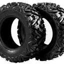 Complete Set of 2 All Terrain ATV UTV Tires 25x8-12 Front & 25x10-12 Rear 6PR Tubeless