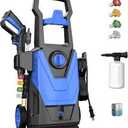 AgiiMan Electric Pressure Washer - 4000 PSI Max 3.2 GPM Power Washer Electric Powered with 20FT Hose, 4 Nozzles, Foam Cannon, High Pressure Cleaner Machine for Cars, Patios, Driveways, Fences, Blue