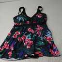 American Trends Bathing Suits Tummy Control Womens Mesh Swimdress One Piece Swimsuits for Women Athletic Swimwear XXL, Red-green Floral