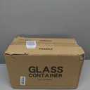 Amazon Basics Glass Food Storage Containers with Locking Lids, Set of 7, 14 Pieces Including Lids, BPA-Free, Clear with Blue Silicone Ring