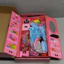 84 Pack Doll Clothes and Accessories with Doll Closet for 11.5 Inch Doll Fashion Design Kit Girl Including Wedding Dress Fashion Dress Outfits Tops and Pants Shoes Hangers Bags Necklaces