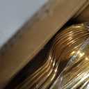 Rubtlamp 90Pcs Gold Plastic Silverware, Gold Disposable Utensils, Plastic Cutlery Include 30 Plastic Knives, 60 Forks and Spoons, Fancy Plastic Silverware Heavy Duty for Party