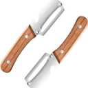 2-in-1 Multifunctional Vegetable Peeler with Wooden Handle & Stainless Steel Blade, Multifunctional Vegetable Peeler, Built-in Bottle Opener, Fruit & Vegetable Kitchen Peeling Tool (2Pcs)