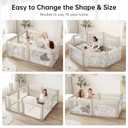 Doradotey Baby Playpen with Walk-in Door, Foldable Adjustable 8-Panel Play Yard for Babies & Toddlers, Large Safety Playpen with 360° Breathable Mesh, Anti-Slip Suction Cups, Indoor