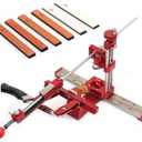 Professional Knife Sharpener with 6 Whetstones,360 Flipping Angle Adjustable Design,Fixed-Angle High Precision Grinder Sharpening with Dual Clamps,072R (Red)
