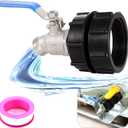 275-330 Gallon IBC Tote Water Tank Adapter(2" Fine Thread)IBC Tote Adapter +304 Stainless Steel Garden Hose Valve (Lead-Free), IBC Tote Fittings, IBC Tote to Garden Hose Adapter