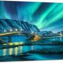 SKASNFAI Aurora Framed Canvas Wall Art for Office Landscape Decor, 16"L x 24"W