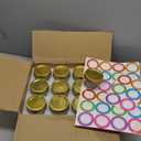 4 oz Mason Jars With Gold Lids and Bands, 24 Pack Regular Mouth Canning Jars for Jam, Honey, Yogurt, Candy, Spices, Snacks, DIY Projects, Wedding Favors- Includes 30 Stickers