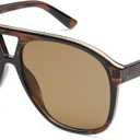 SOJOS Retro Large Aviator Sunglasses for Women Men Classic UV400 Oversized Aviators SJ2315 (Wood Pattern/Brown)