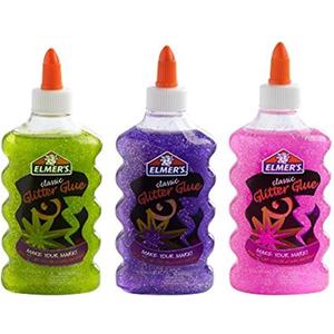 Elmer's Liquid Glitter Glue, Great For Making Slime, Washable, Assorted Colors, 6 Ounces Each, 3 Count
