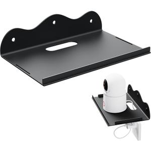Floating Shelves for Wall, Small Metal Wall Mounted Shelf with Lip, Floating Decorative Picture Shelves for Router, Speaker, Camera, for Bedroom Bathroom Kitchen Indoor Outdoor Patio-8 Inch, Black