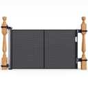 Upgraded Retractable Baby Gates for Stairs & Banister, Mesh Dog Gate Indoor, Extends to 55" Wide 33" Tall, Child Safety Gate for Stairway, Banister & Wall Mount (Black)